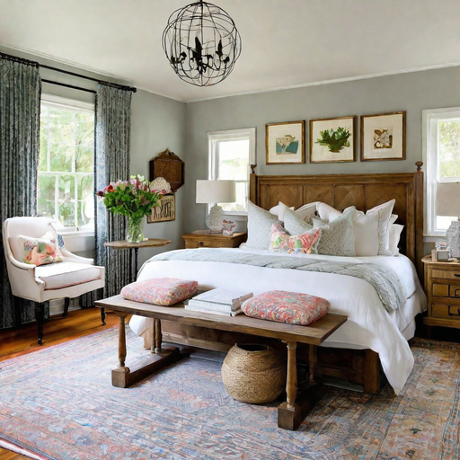 farmhouse bedroom side tables ideasmismatched vintage tablesembrace an eclectic look by using mism 1