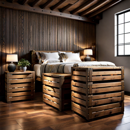farmhouse bedroom side tables ideasrustic wooden cratesstack wooden crates for a makeshift side 3 1