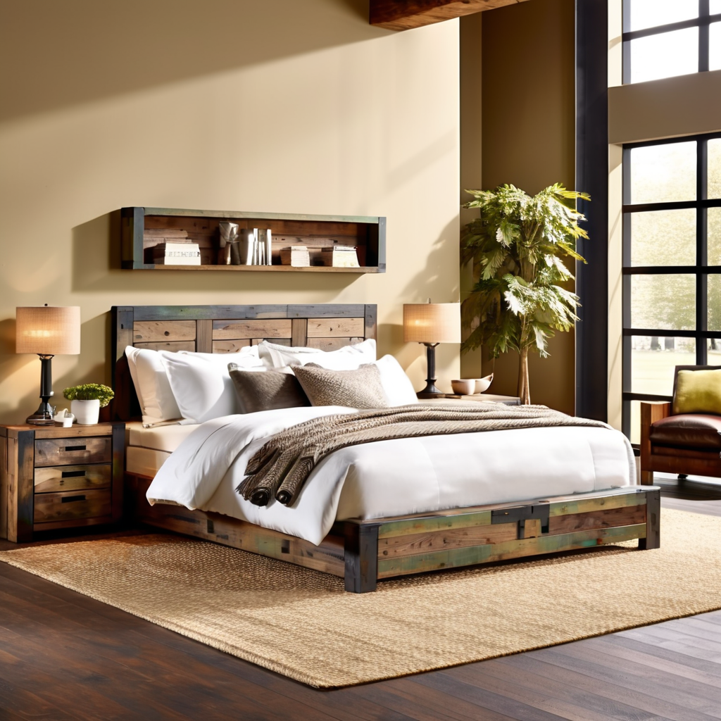 solid wood bed frameopt for a bold and commanding bed frame made of solid wood rustic aesthetics