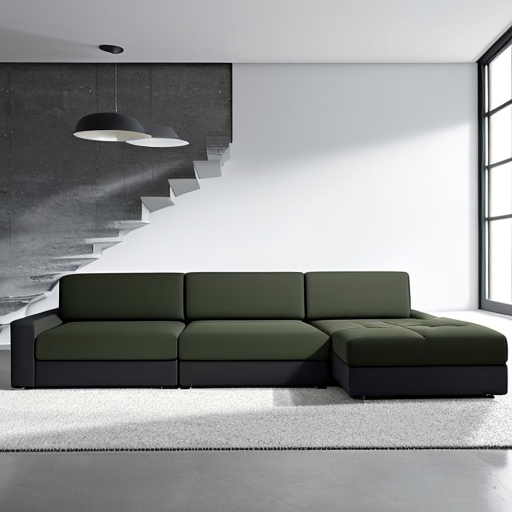 armless modular sofa