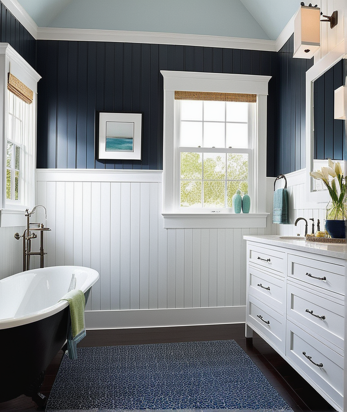double height board and batten bathroom idea with more detailsfull height impactdramatic sta