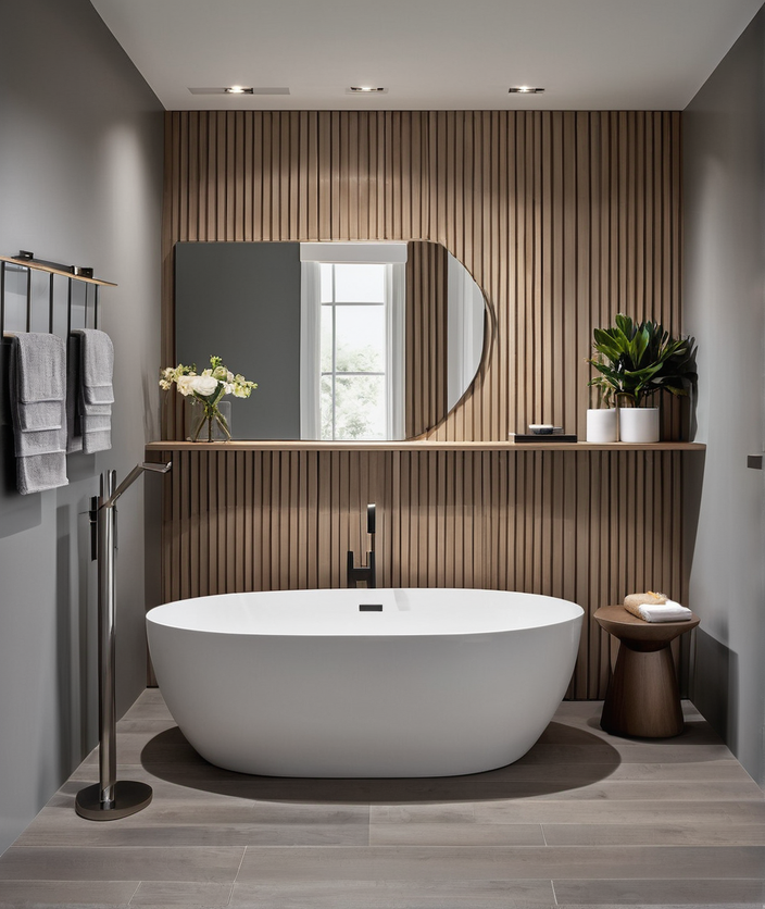 imagine a bathroom designed with modern minimalism in mind featuring narrow boards for a sleek app 1