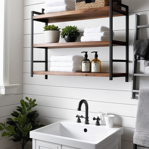 small bathroom ideasopen shelving or ladder shelfreplace closed cabinets with open shelving or a 1