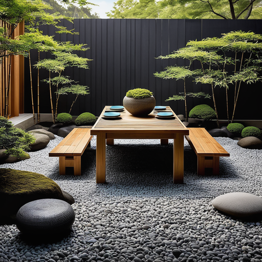 your outdoor dining areajapanese garden create a zen like atmosphere with minimalistic furniture 1