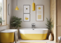 yellow bathroom achieve a scandinavian inspired look with soft yellow accents clean lines and na